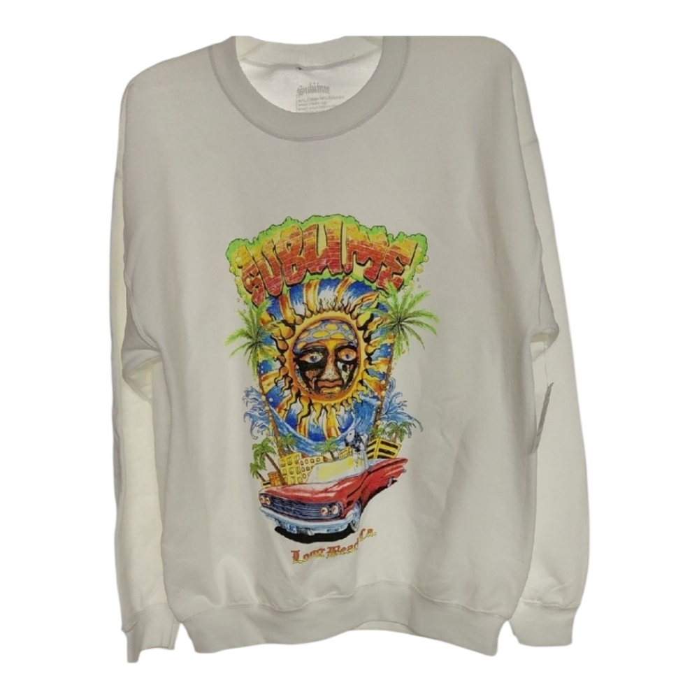 White Graphic Sublime Men's Sweater